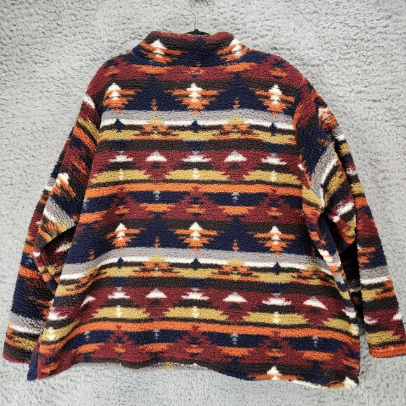 Marissa Olivia Sweater Aztec Multicolor High Pile Fleece1/4 Zip Pullover - Picture 8 of 9